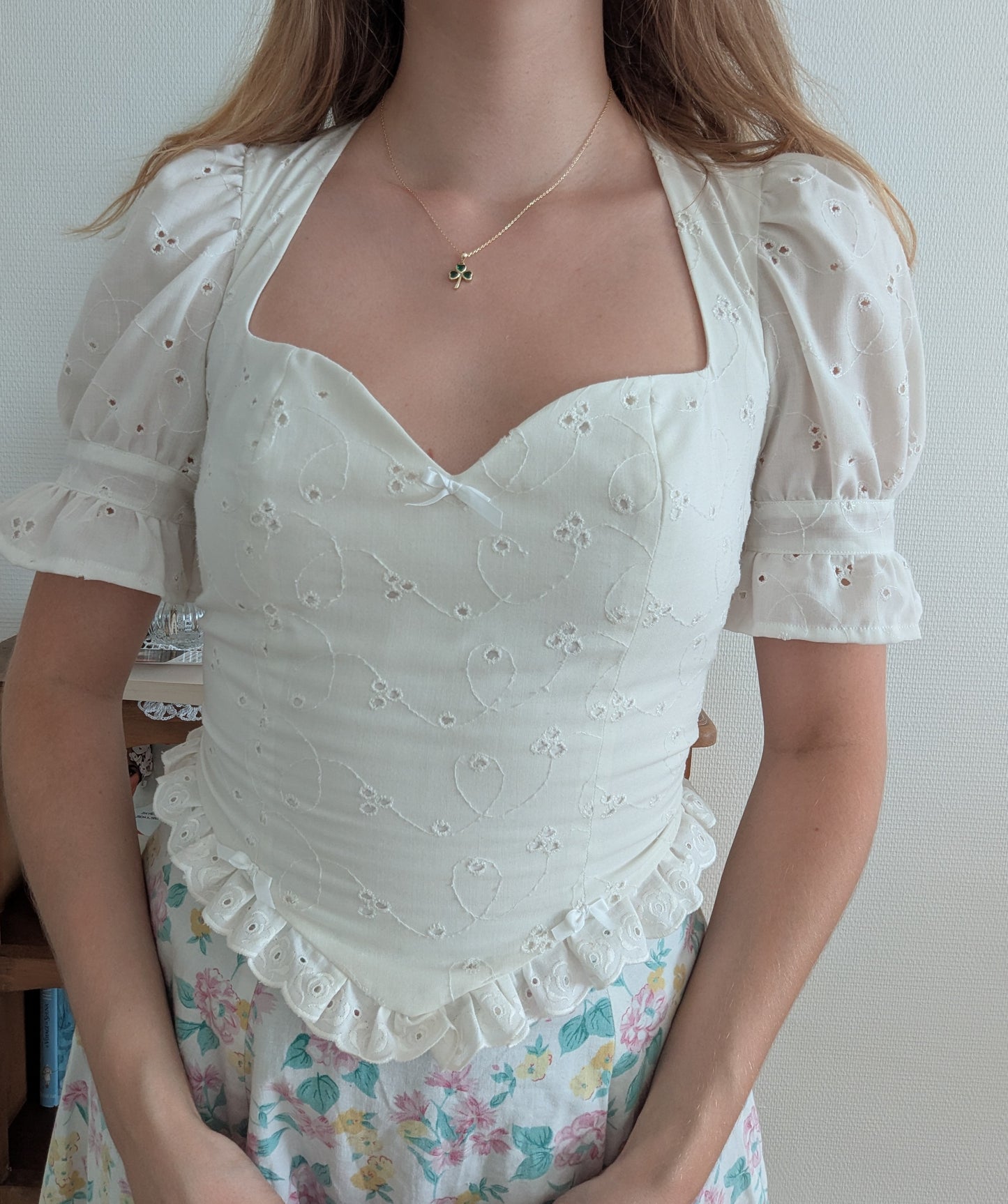 Pièce unique - Corsage Romantique broderie anglaise - taille 36