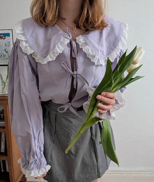 Sur commande - Blouse à col claudine