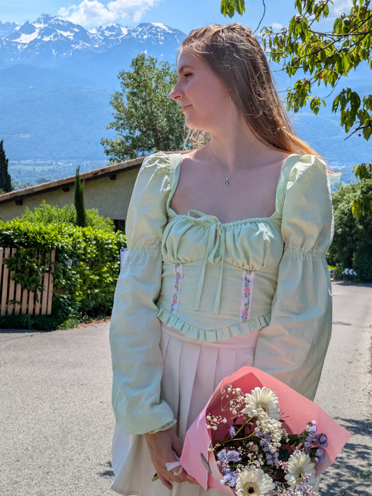 Pièce unique - Corsage Signature pistache